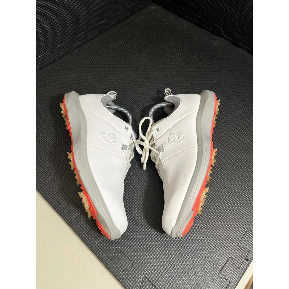 FootJoy‎ eComfort Golf Shoes Women's 10 White Leather Waterproof Spiked Lace Up